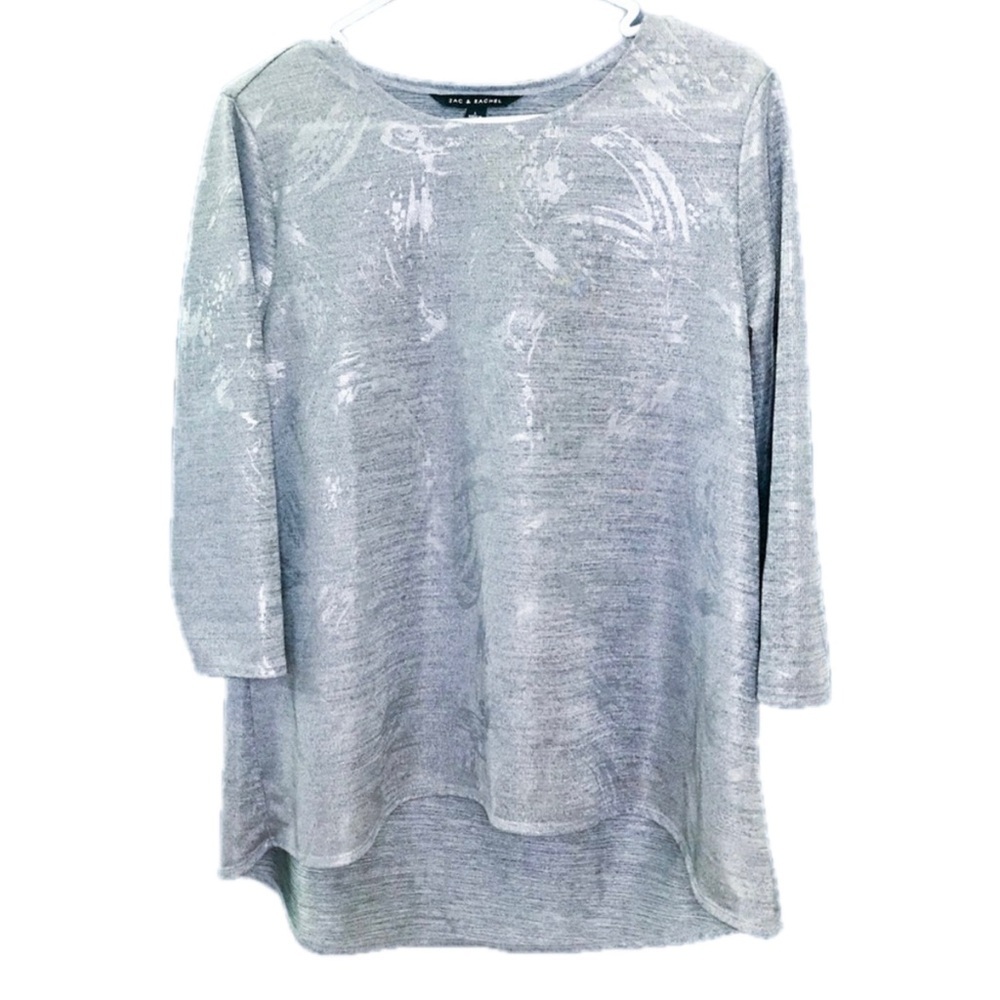 Silver Shimmer High Low Tunic Shirt Size Large Punk Clubbing Edgy Fairycore